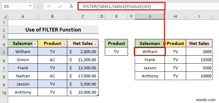 【Excel】選択内容に応じてデータを抽出するドロップダウンフィルターの作成方法4選