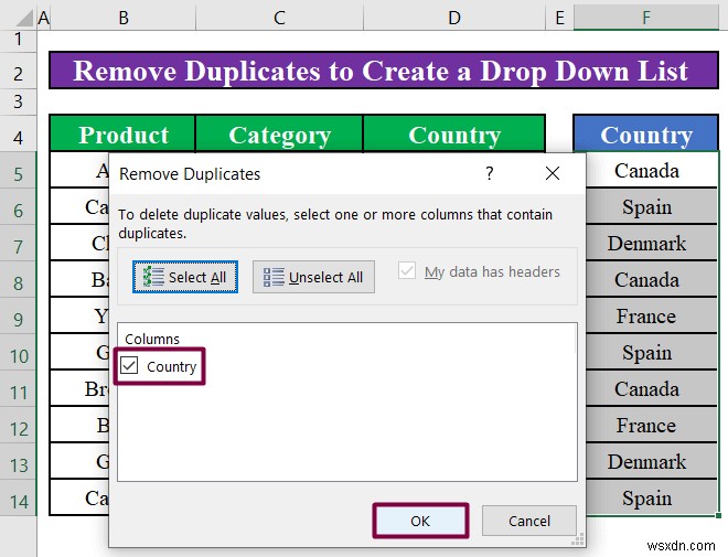 Excelで一意の値(重複なし)のドロップダウンリストを作成する4つの方法