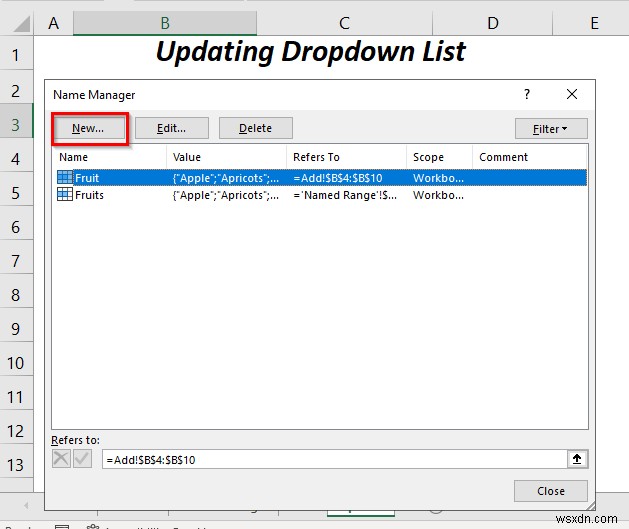Excel VBAでデータの入力規則リストに名前付き範囲を活用する4つの方法