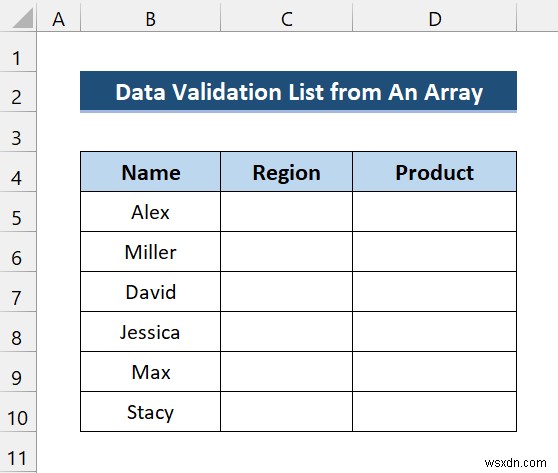 Excel VBAで配列からデータの入力規則リスト(ドロップダウンリスト)を作成する方法