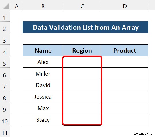 Excel VBAで配列からデータの入力規則リスト(ドロップダウンリスト)を作成する方法