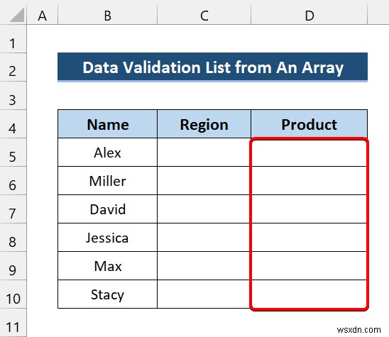 Excel VBAで配列からデータの入力規則リスト(ドロップダウンリスト)を作成する方法
