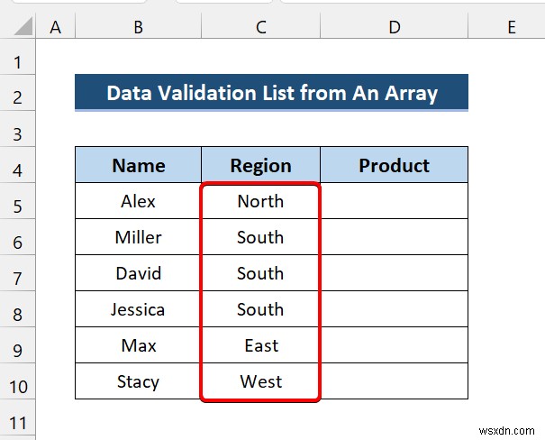 Excel VBAで配列からデータの入力規則リスト(ドロップダウンリスト)を作成する方法