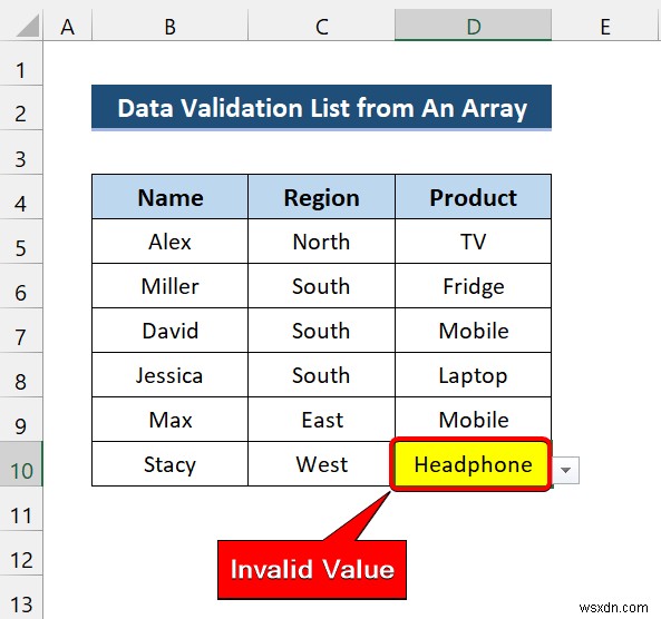 Excel VBAで配列からデータの入力規則リスト(ドロップダウンリスト)を作成する方法