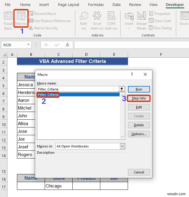 Excel VBAで詳細フィルターの条件を使う方法|実例6選