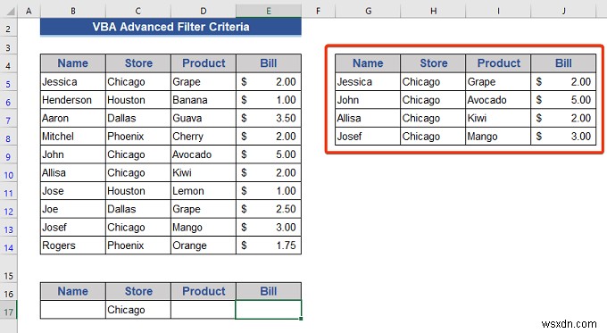 Excel VBAで詳細フィルターの条件を使う方法|実例6選