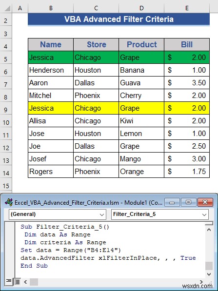 Excel VBAで詳細フィルターの条件を使う方法|実例6選