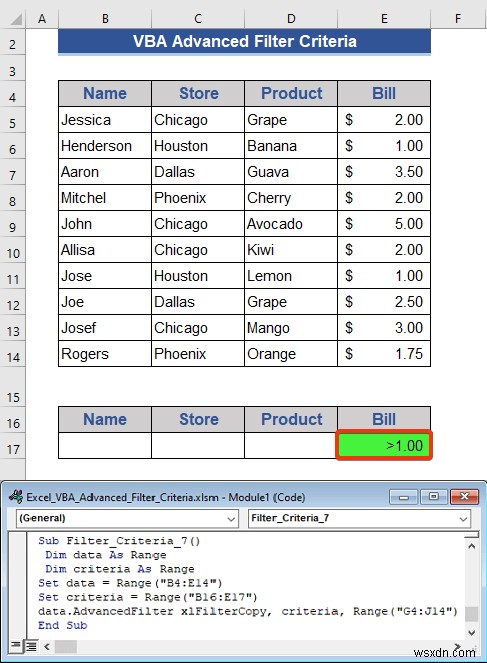 Excel VBAで詳細フィルターの条件を使う方法|実例6選
