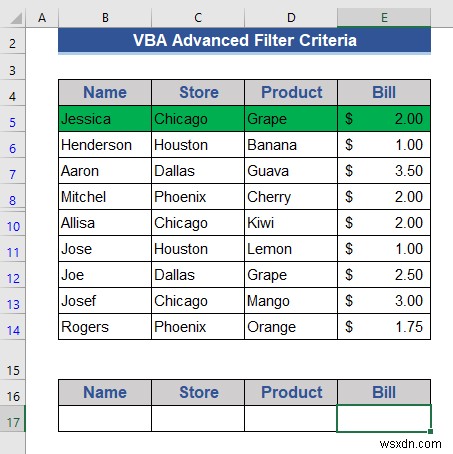 Excel VBAで詳細フィルターの条件を使う方法|実例6選