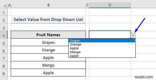 Excel VBAでドロップダウンリストから値を選択する2つの方法