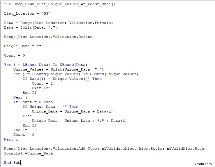Excel VBAでドロップダウンリストから重複を削除し一意の値だけを残す完全ガイド