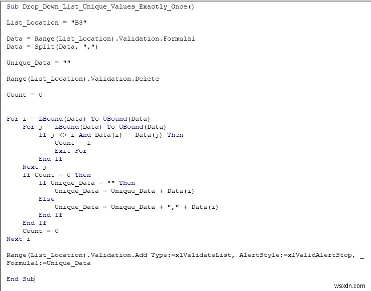 Excel VBAでドロップダウンリストから重複を削除し一意の値だけを残す完全ガイド