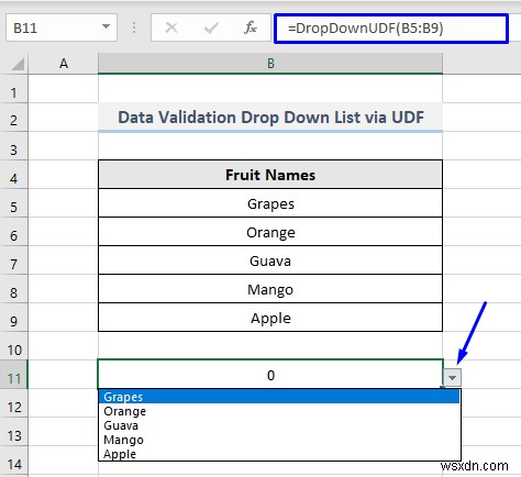 【Excel VBA】データの入力規則でドロップダウンリストを作成・活用する7つの方法