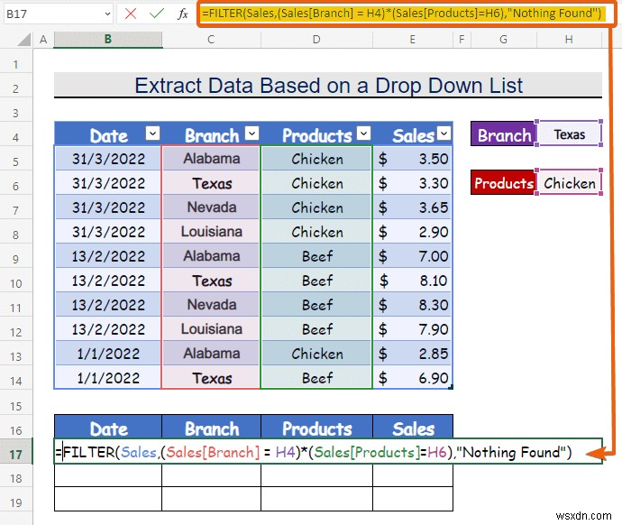 Excelでドロップダウンリストの選択に基づいてデータを抽出する方法【6ステップ完全解説】