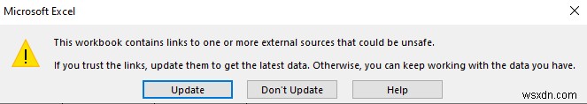 【解決済み】Excelの「このワークブックには他のデータソースへのリンクが含まれています」エラーを直す2つの方法