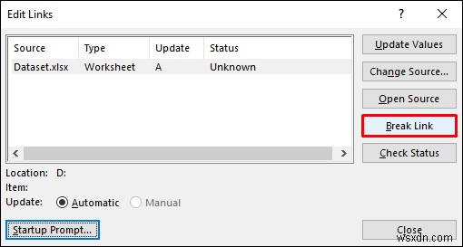 【解決】Excelの「リンクの自動更新が無効にされました」警告を消す方法