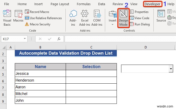 Excelのデータの入力規則ドロップダウンリストをオートコンプリートする2つの方法