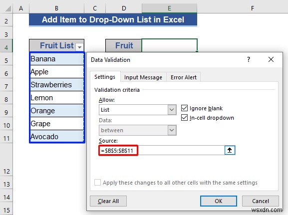 Excelのドロップダウンリストに項目を追加する5つの方法