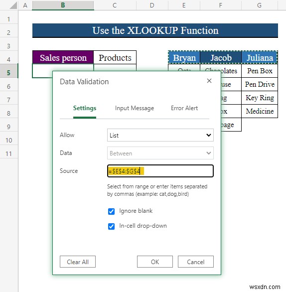 Excelでセルの値に基づいてドロップダウンリストを動的に変更する2つの方法