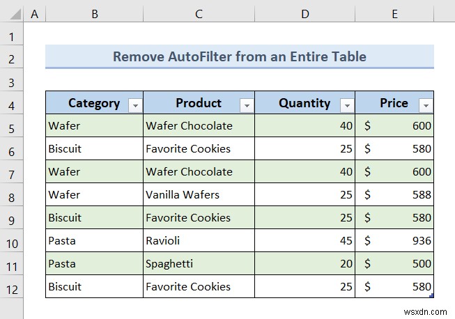 Excel VBAでオートフィルターが存在する場合に削除する7つの方法