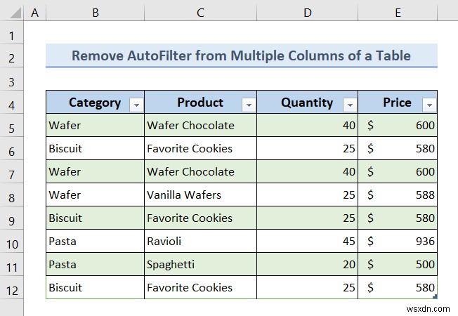 Excel VBAでオートフィルターが存在する場合に削除する7つの方法