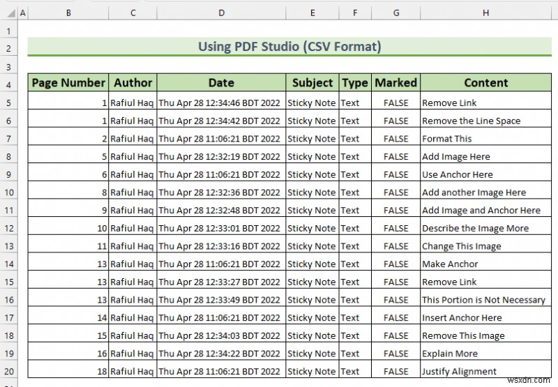 PDFのコメントをExcelスプレッドシートにエクスポートする3つの簡単な方法