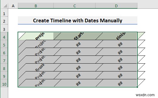 Excelで日付入りのタイムラインを作成する4つの簡単な方法