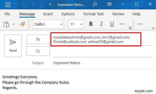 Excelスプレッドシートから複数のメールを一括送信する2つの簡単な方法
