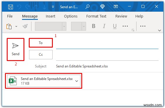 編集可能なExcelスプレッドシートをメールで送信する3つの簡単な方法