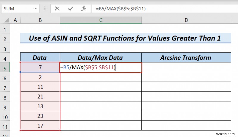 Excelでデータをアークサイン変換する4つの実用的な方法