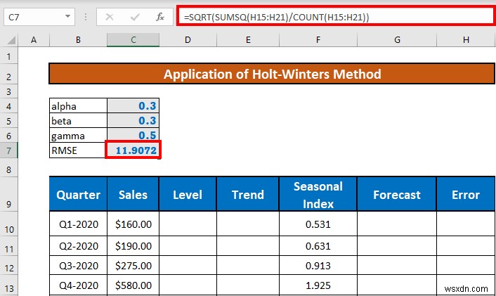 Excelでホルト・ウィンターズ(Holt-Winters)指数平滑法を実行する方法|初心者向け11ステップ解説