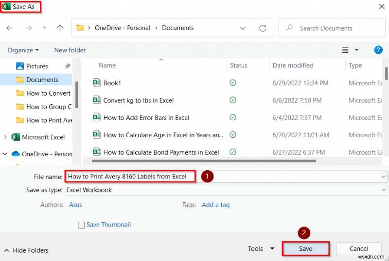 Excel から Avery 8160 ラベルを印刷する方法｜Word の差し込み印刷で簡単2ステップ