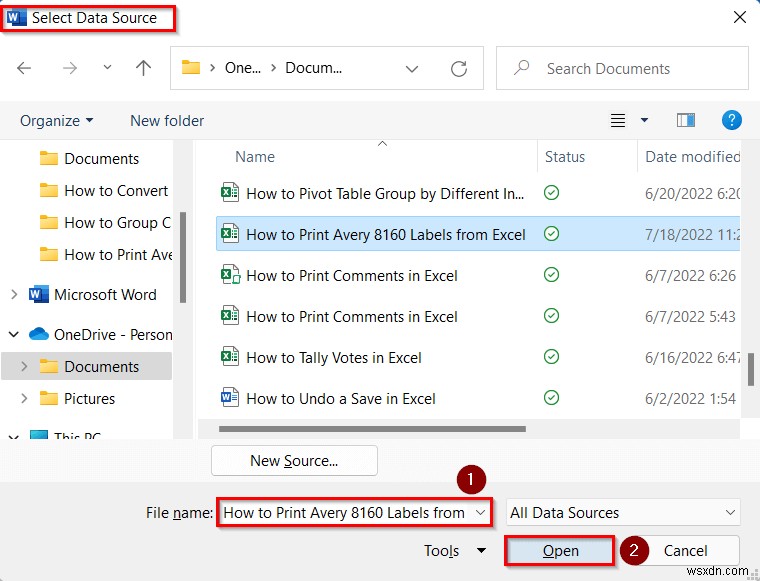 Excel から Avery 8160 ラベルを印刷する方法｜Word の差し込み印刷で簡単2ステップ