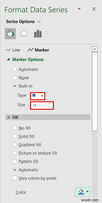 Excelグラフのマーカー形状を変更する3つの簡単な方法
