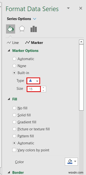 Excelグラフのマーカー形状を変更する3つの簡単な方法