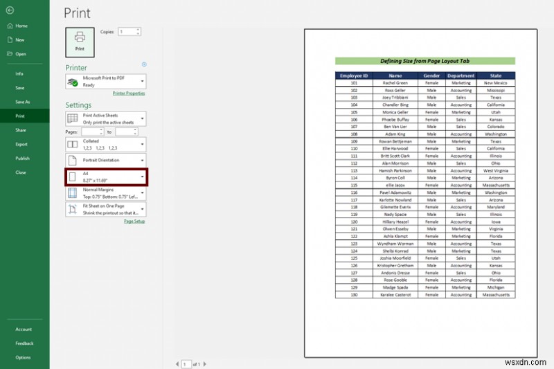 Excelシート全体をA4サイズで印刷する方法(5つの簡単なテクニック)