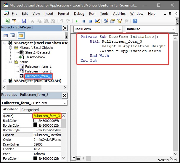 Excel VBAでユーザーフォームを全画面表示する4つの簡単な方法
