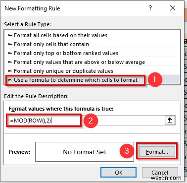 Excelでテーブルを使わずに行の色を交互に変更する5つの方法