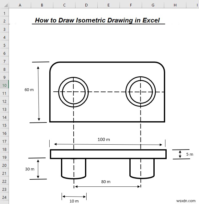 Excelでアイソメ図を描く方法|3つのステップで誰でも簡単に作図できる