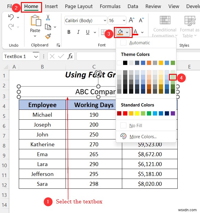Excelでテキストボックス内のテキストを強調表示する3つの方法