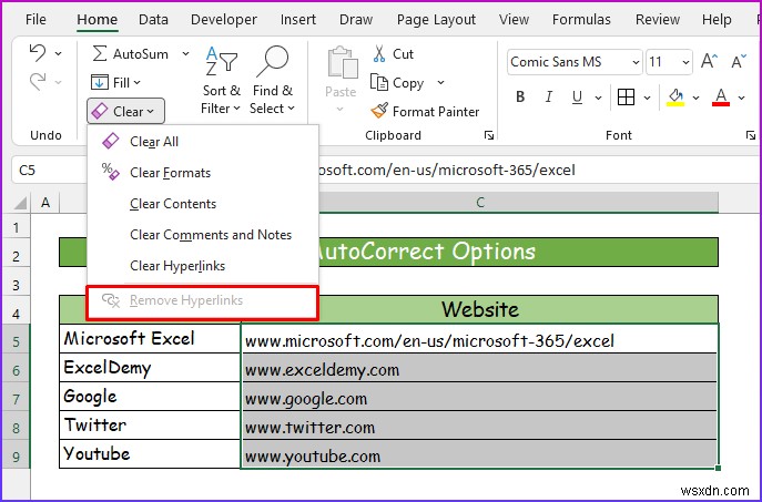 【解決済み】Excelで「ハイパーリンクの削除」が表示されないときの対処法2選