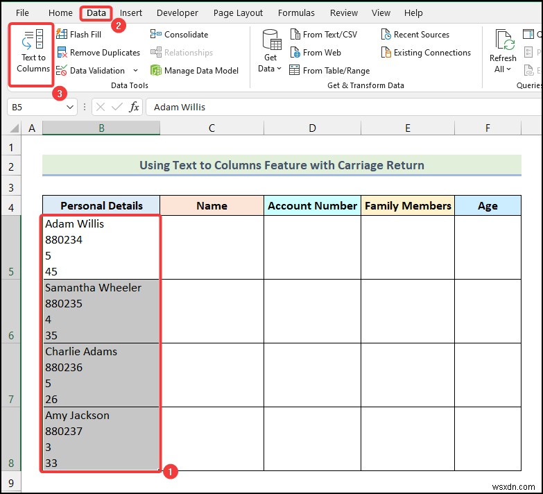 【Excel】区切り位置ウィザードで改行（キャリッジリターン）を区切り文字にしてデータを分割する方法
