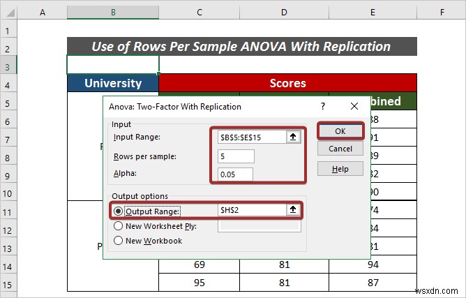 Excelでサンプルごとの行数を指定したANOVA（分散分析）を実行する2つの簡単な方法