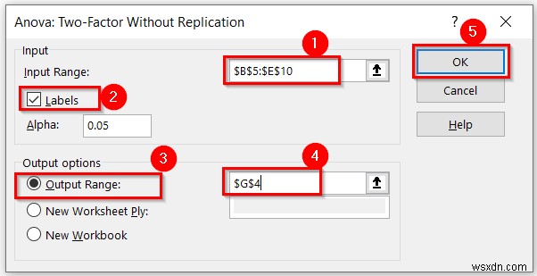 Excelで乱塊法(ランダム化ブロック設計)ANOVAを実行する簡単な手順