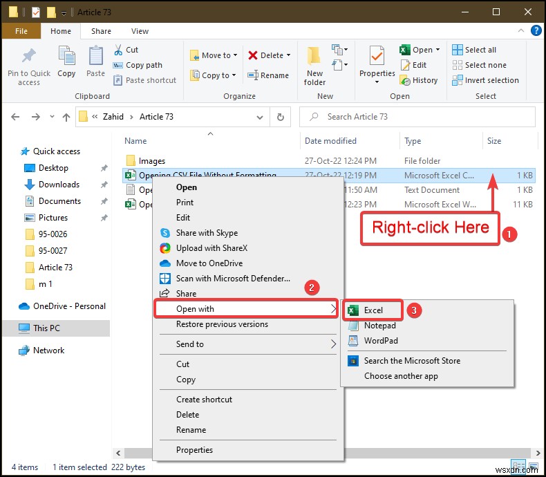 書式設定なしでCSVファイルをExcelで開く2つの簡単な方法