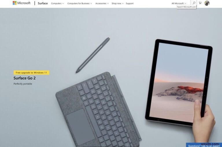 Microsoft StoreのSurface製品ページに「Windows 11への無料アップグレード」バナーが追加