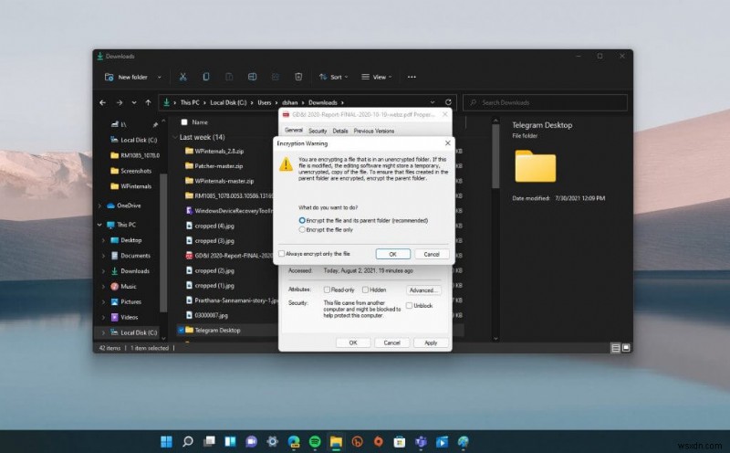 Windows 11でファイルやフォルダーを暗号化してパスワード保護する方法