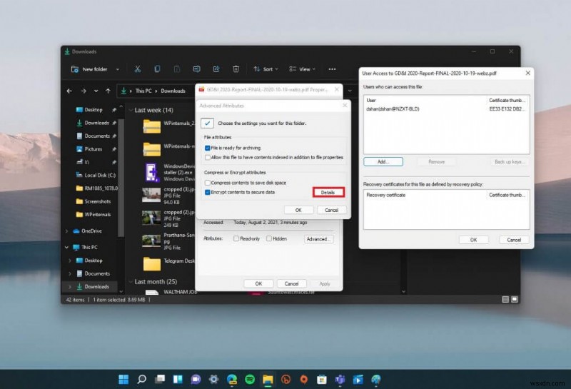 Windows 11でファイルやフォルダーを暗号化してパスワード保護する方法