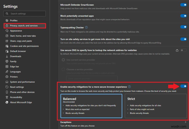 Windows 10・11ほか各OSのMicrosoft Edgeで「スーパー デューパー セキュア モード」を有効にする方法