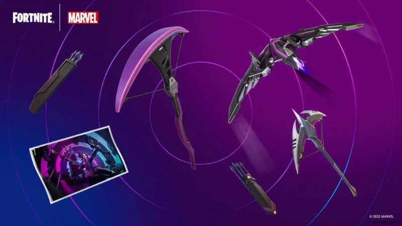 『フォートナイト』×ディズニープラス「ホークアイ」コラボで新型ウィンドサーフィン型グライダーが登場